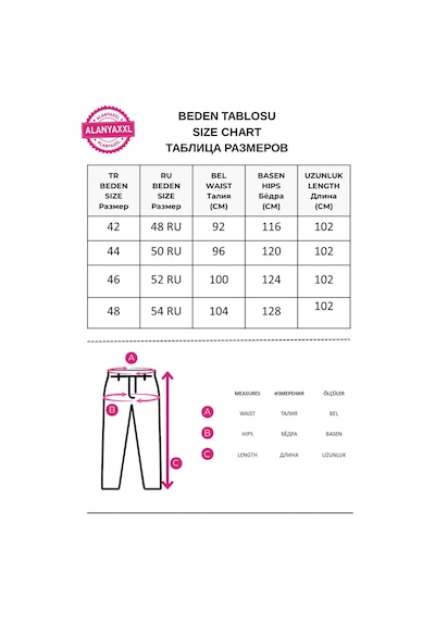 Büyük Beden Denim Yüksek Bel Toparlayıcı Paça Taş Detaylı Bol Paça Kadın Pantolon Mavi