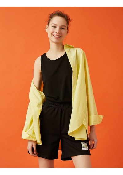 Koton Çizgili Atlet Basic Halter Yaka Tanktop Siyah 1yal38234ık