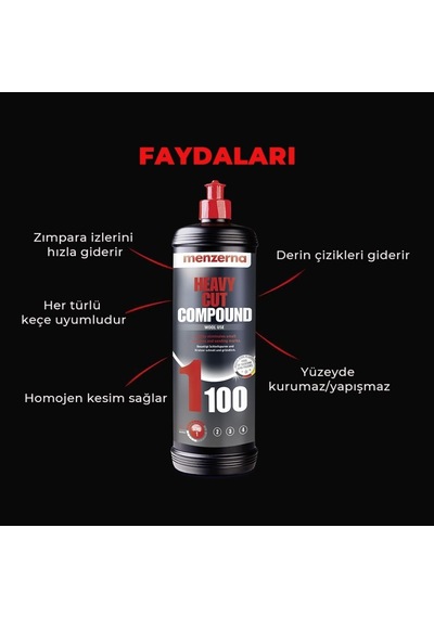 Menzerna 1100 Keçe Uyumlu Kalın Pasta Agresif Çizik Giderici 1 Lt