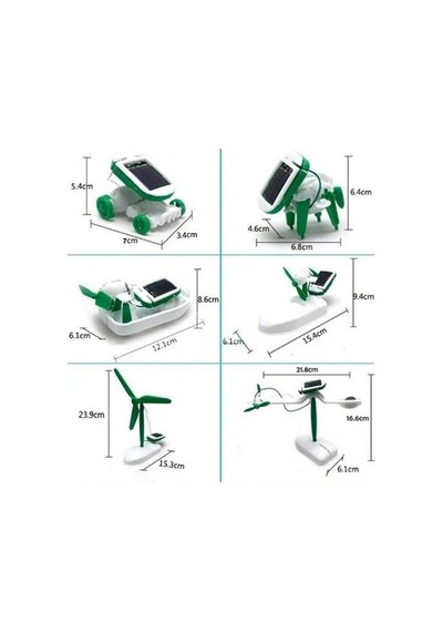 Güneş Enerjili Robot Oluşturma Seti Solar Kit 6 İn 1 Çok Renkli