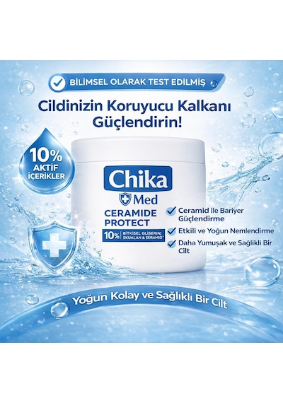 Chika Med + Ceramide Cilt Bariyeri Güçlendirici Nemlendirici Krem 400 Ml