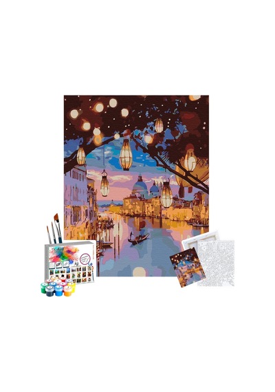 Sayılarla Boyama Seti 40 X 50 Cm Tuval Şasesine Gerili Akşam Manzarası
