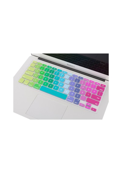 Apple Uyumlu MacBook Air Pro Klavye Koruyucu 13-15-17Inc İngilizcetürkçe Ustip Yeşil Pembe