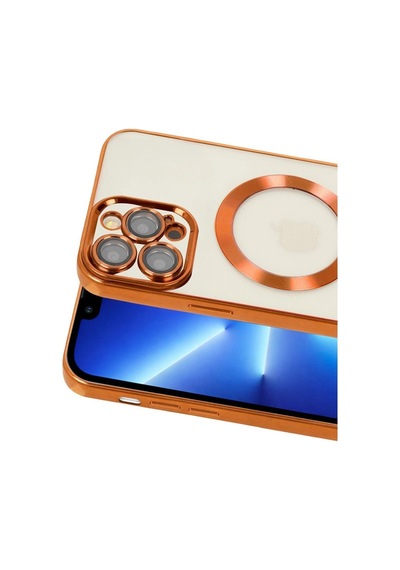 Apple iPhone Uyumlu,  13 Pro Kılıf Kross Magneticsafe Kapak - Turuncu