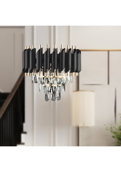 Mikula Modern Gold Tasarım Salon Koridor Ledli Salon Aplik Siyah