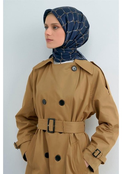 Armine İpek Eşarp 2026 Yaz - 9538-85 Lacivert Twill