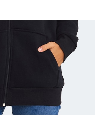 Slazenger KATYA Kadın Fermuarlı Kapüşonlu Cepli Lacivert Sweatshirt