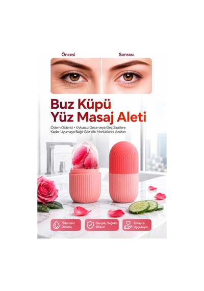 Yüz, Göz Ve Boyun İçin Soğuk Terapi Masaj Aleti, Silikon Buz Küpü Rulo Göz Torbalarını Giderme Çok Renkli - 904956345
