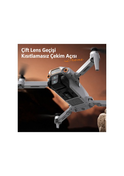 4k Çift Kameralı Drone Ekranlı Kumanda 2 Batarya Optik Akış Fırçasız Motor Beyaz