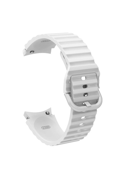 Samsung Watch 4/5 İle Uyumlu 40mm 42mm 44mm 46mm Çizgi Dizayn 20mm Sport Silikon Kordon, Beyaz Açık Kahverengi