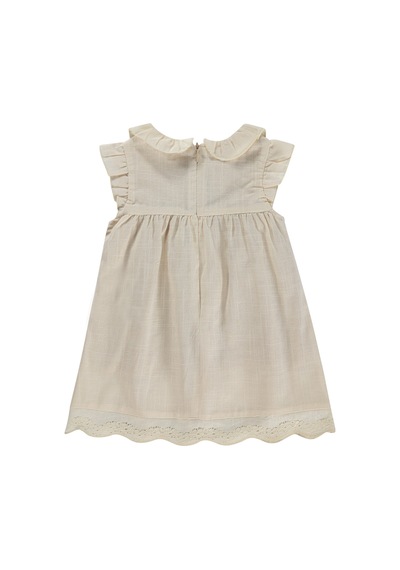 Civil Baby Bebek Yaka Dantelli 6-18 Ay Elbise - Bej