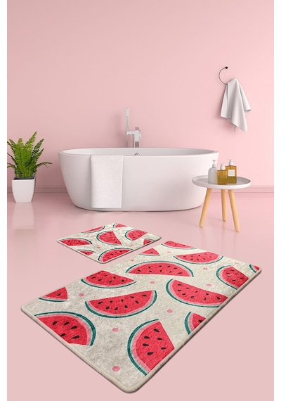 Chilai Home Karpuz Djt 2 Lı Set Banyo Halısı Çok Renkli