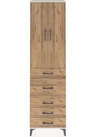 Arges Dolap 2 Raflı 5 Çekmeceli 2 Kapaklı 60x30x221 Aytaşı-çam Aytaşı