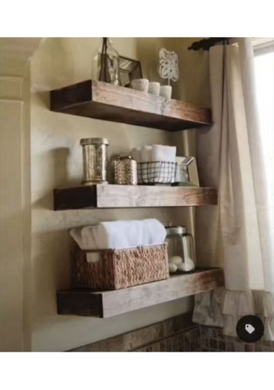 Dekoratif Doğal Ahşap 3'lü Takım 130 X 15 X 4 Cm Gizli Aparatlı Raf Ahşap