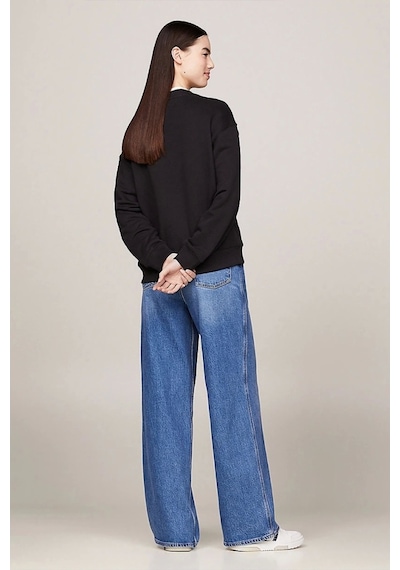 Tommy Hilfiger Kadın Badge Siyah Sweatshirt Siyah