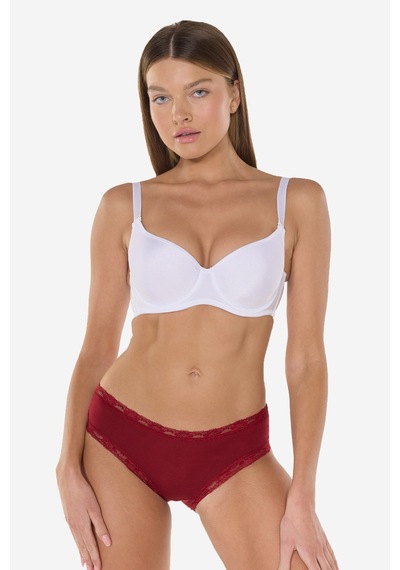 Malabadi Kadın Bordo 2 Li Paket Extra Yumuşak Micro Modal Dantelli Slip Külot 700