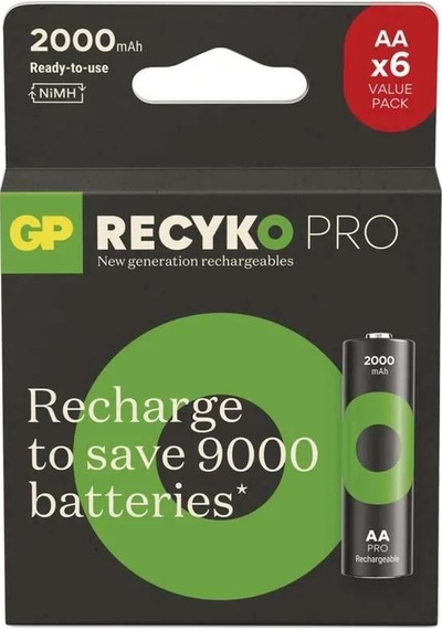 Gp Recyko Pro 2000 Mah Şarj Edilebilir Aa Kalem Pil 6'lı