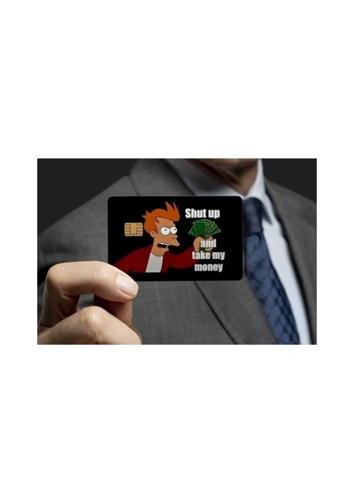 Simpsons Shut Up And Take My Money Kredi Kartı Kaplama & Sticker 1