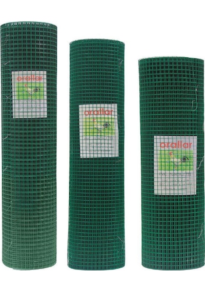 Pvc Kaplı Yeşil Puntalı Tel 1 Mt X 25 Mt 'Lik 25X25 Göz Aralığı