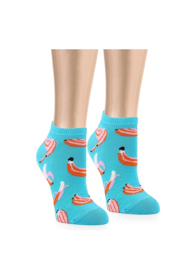 Ozzy Socks 5 Çift Eğlenceli Desenler Kadın Patik Çorap Ozzyp006 Renkli1