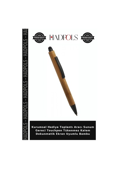 Kurumsal Hediye Toplantı Aracı Sunum Gereci Touchpen Tükenmez Kalem Dokunmatik Ekran Uyumlu Bambu