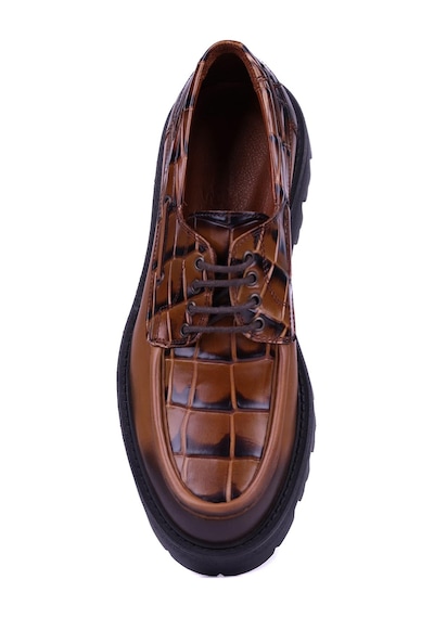 Shoetyle - Taba Hakiki Deri Bağcıklı Erkek Günlük Ayakkabı 115-k512-1371 Taba