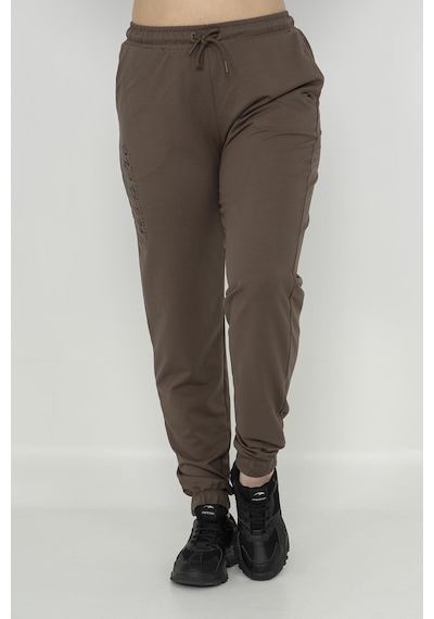 Maraton Sportswear Büyük Beden Kadın Lastik Paça Basic Kakao Eşofman Altı 21171-kakao Kahverengi
