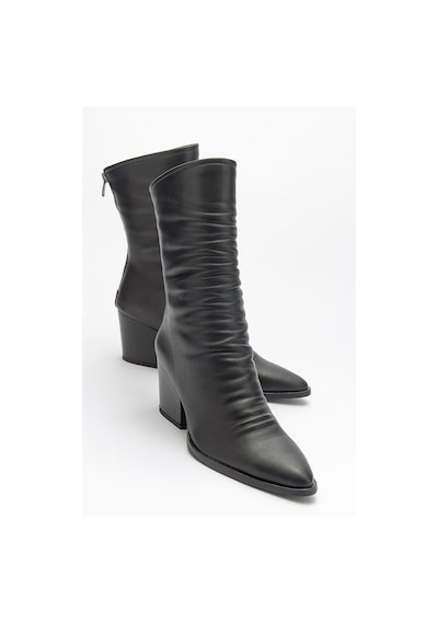 Luvishoes Luvi Shoes Laval Siyah Cilt Kadın Bot Sıyah Cılt