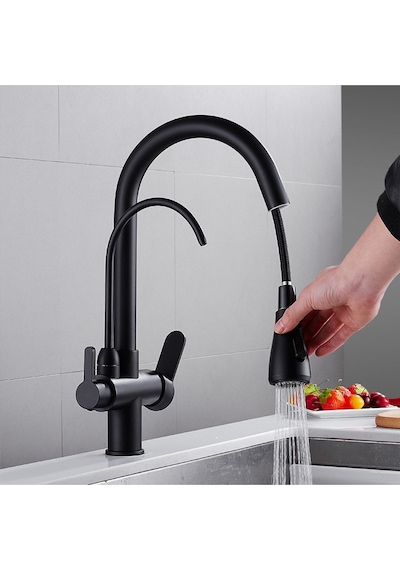 Fleko Arıtmalı Spiralli Evye Bataryası Siyah