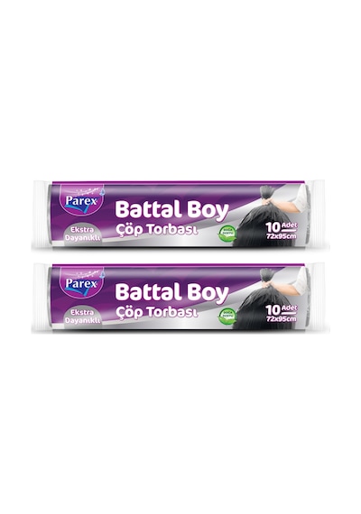 Ekstra Dayanikli 10'lu Çöp Torbası Battal Boy 72 X 95 Cm İki Paket