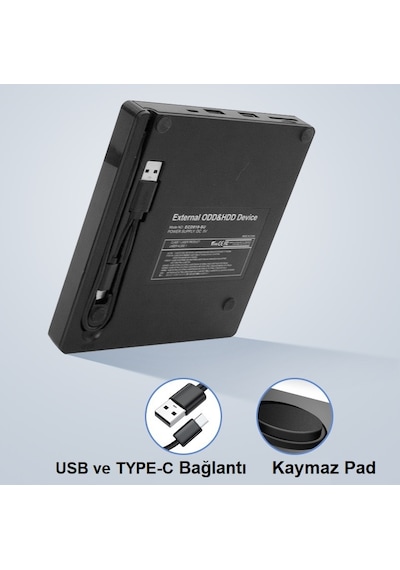 Triline USB 3.0 SD TF Kart Okuyucu USB Hub Harici DVD-RW