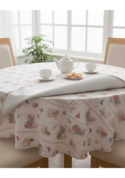 Masa Örtüsü Çiçek Desen 140x200 Cm Elyaf Tabanlı Yeni Model Masa Çok Renkli