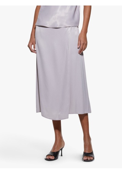 Sisley %100 Viskoz Saten Midi Etek Kadın Gri Etek - 325p42bzl002r