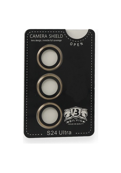 Samsung Uyumlu Galaxy S24 Bilvis Titan Kamera Lens - Gold Düz Renkli