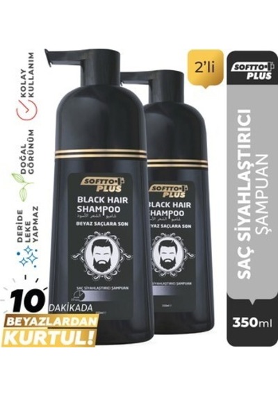 Softto Plus Black Haır Shampoo 350 Ml 2 Li