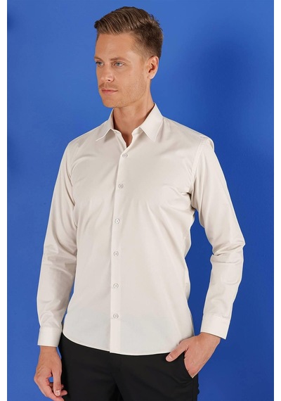 Efor Gk 683 Slim Fit Taş Klasik Gömlek Taş