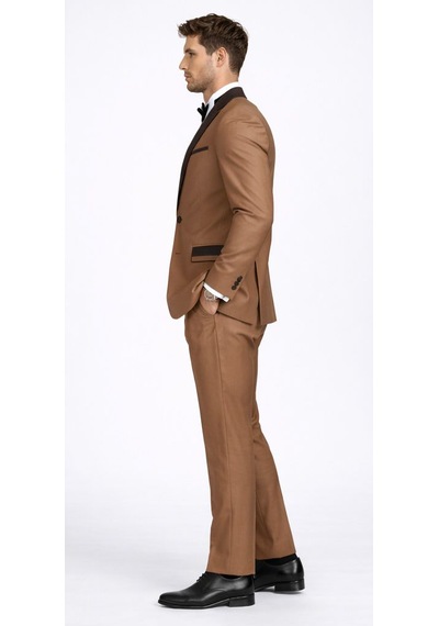 Fabio Cassel Erkek Damatlık Slim Fit Takım Elbise Kahverengi