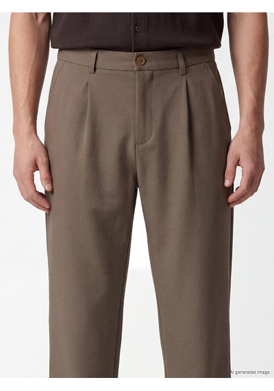 Lcw Vision Kahverengi Relax Fit Pileli Erkek Pantolon