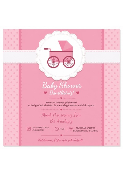1000 Adet Ekonomik Baby Shower Davetiyesi Ve Zarf 020-027