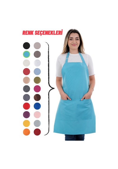 Sevilya Simple Ayar Askılı Mutfak Önlüğü Açık Mavi