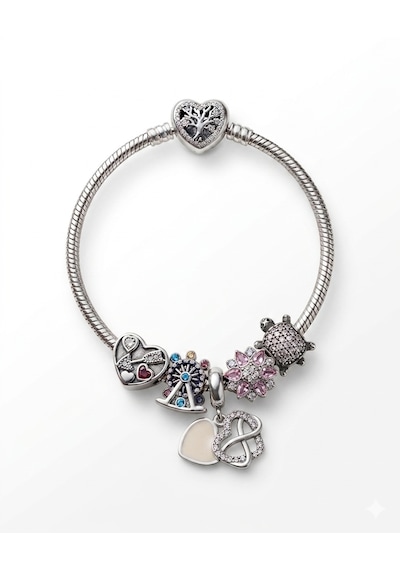 Kadın Oklu Kalp, Lunapark, Sallantılı Sonsuzluk Kalp, Pembe Taşlı Çiçek, Kaplumbağa Charmlı Çelik Kalp Kilit Bileklik 18 Cm Silver Kadın Oklu Kalp, Lunapark, Sallantılı Sonsuzluk Kalp, Pembe Taşlı Çiçek, Kaplumbağa Charmlı Çelik Kalp Kilit Bileklik 18 Cm Silver