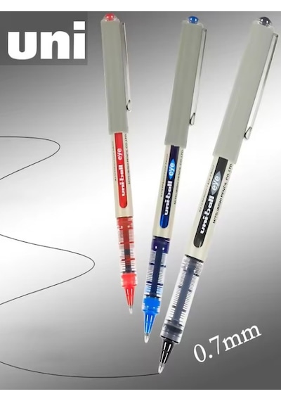 Siyah Pilot Kalem 3 Adet Uniball Eye Fine 0.7 Mm Roller Pilot Kalem Ub-157 Roller Uçlu Likit Mürekkepli Pilot Kalem Siyah