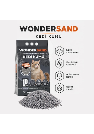 Aktif Karbon Süper Premium Kedi Kumu 10 Lt X 2 Adet