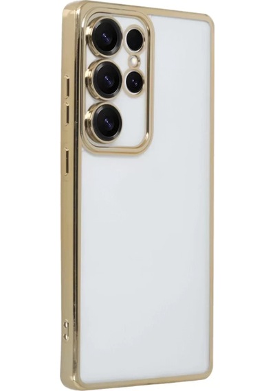 Newface Samsung Galaxy S25 Ultra Kılıf Razer Lensli Silikon - Gold Altın