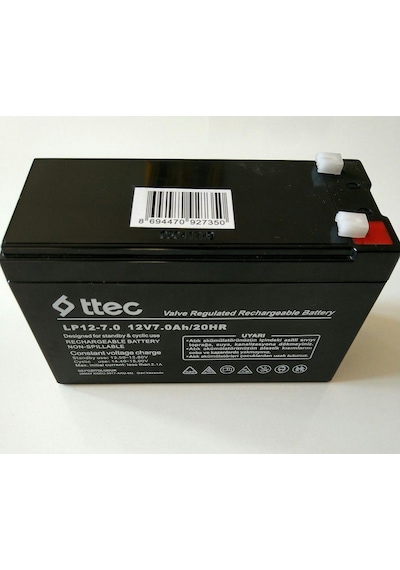 Ttec Base 12 Volt 7 Amper Bakımsız Kuru Akü 12V 7Ah Aralık