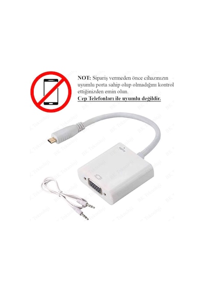 Micro Hdmı To Vga Ses Destekli Çevirici Adaptör