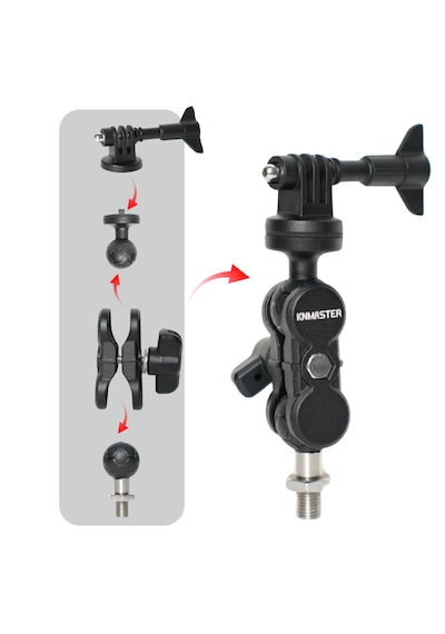 Knmaster MC120 – 360° Ayarlanabilir Motosiklet 10mm Vida Bağlantılı Aksiyon Kamera Aparatı