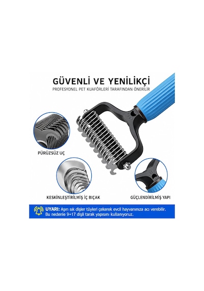 Kıtık Açıcı Tarak Kedi Köpek Tüy Topak Açıcı Paslanmaz Metal Dişli Kaymaz Saplı Evcil Hayvan Bakım Fırçası Uzun Kısa Tüylü