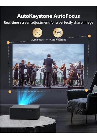 TaoTronics TT-SP011 LED Projeksiyon 1080P Ev Sinema, WiFi, Bluetooth  Lisanslı Google TV
