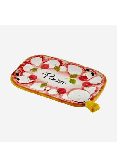 Beyaz Seramik Pizza Tabağı 29x19 Cm